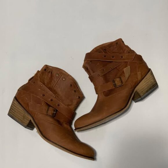 Topshop Brown Leather Ankle Boots โ Brand New w/ Original Box | US 8 / EU 40 - Picture 2 of 7